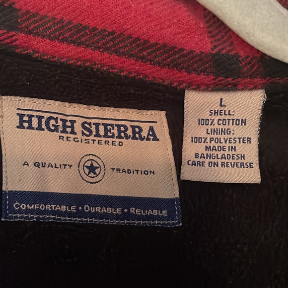 High Sierra Jacket Shacket Flannel Fleece Large red plaid - Picture 5 of 9